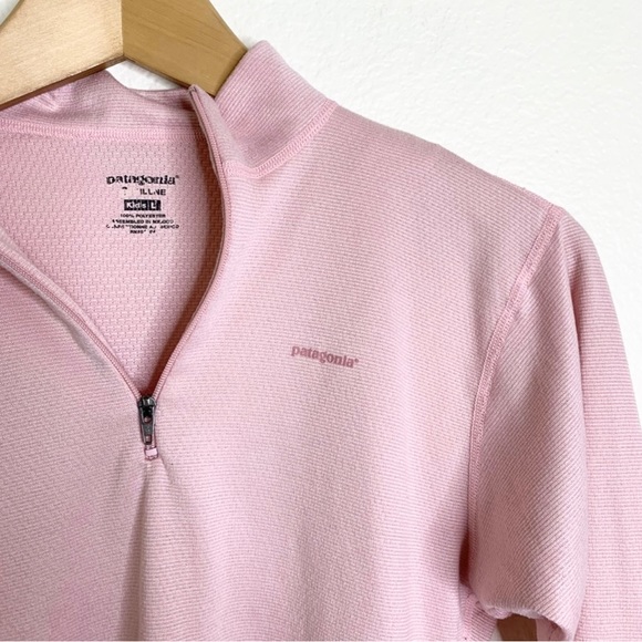 Patagonia Girls Capilene Girls Pink Quarter Zip Pullover Size Large - Picture 2 of 3